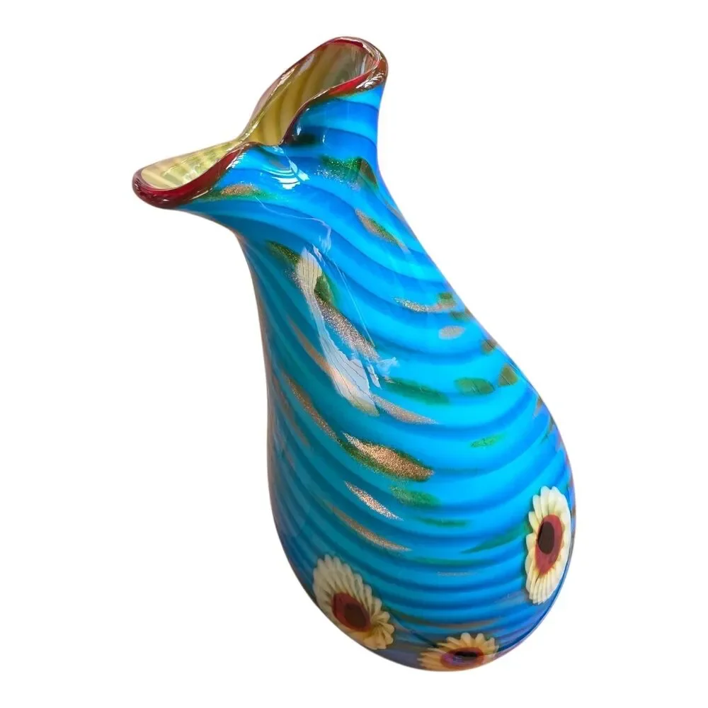Murano Art Glass Vase 18.75
